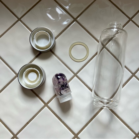 VitaJuwel Via Wellness Water Bottle Amethyst Rose Quartz Clear Quartz - Picture 5 of 10